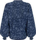 Emma Denim Jacquard Blouse - Blue Flower