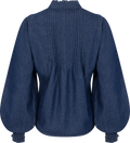 Emma Denim Solid Blouse - Blue