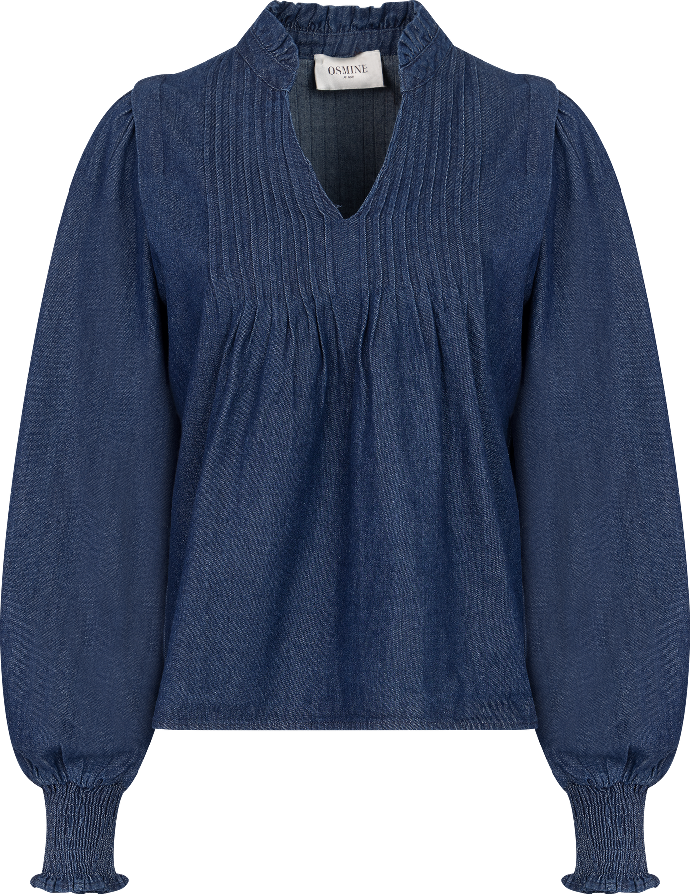 Emma Denim Solid Blouse - Blue