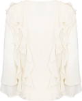 Hellvi Ruffle Chiffon Blouse - Creme