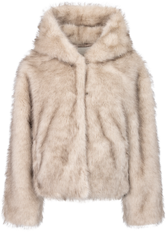 Astrid Faux Fur Jacket - Beige