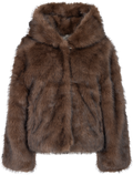 Astrid Faux Fur Jacket - Chocolate Brown