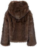 Astrid Faux Fur Jacket - Chocolate Brown