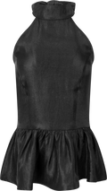 Betty Peplum Halter Neck Top - Black