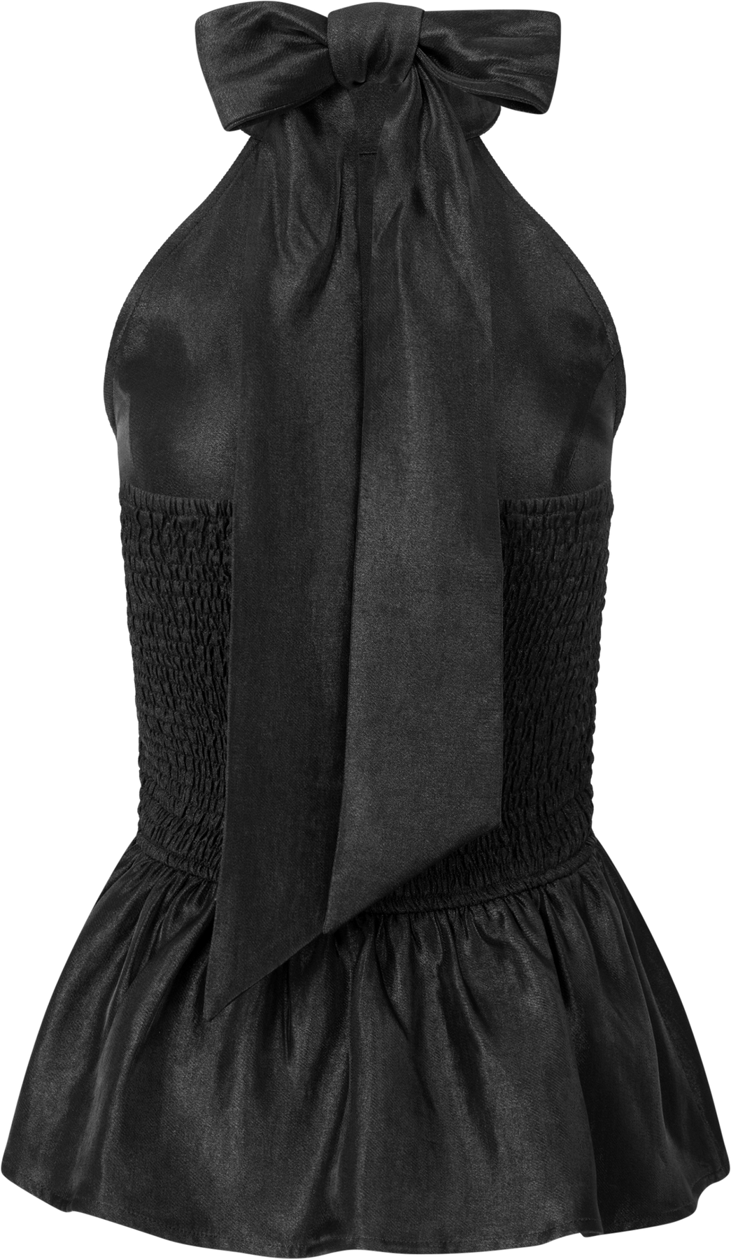 Betty Peplum Halter Neck Top - Black