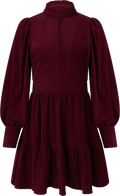 Liv Cord Solid Dress - Wine