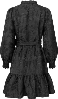 Saga Wide Brocade Dress - Black