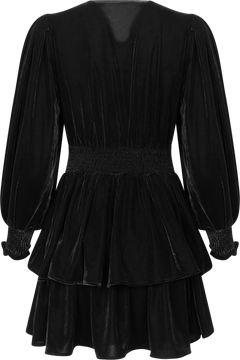 Jade Velvet Solid Dress - Black
