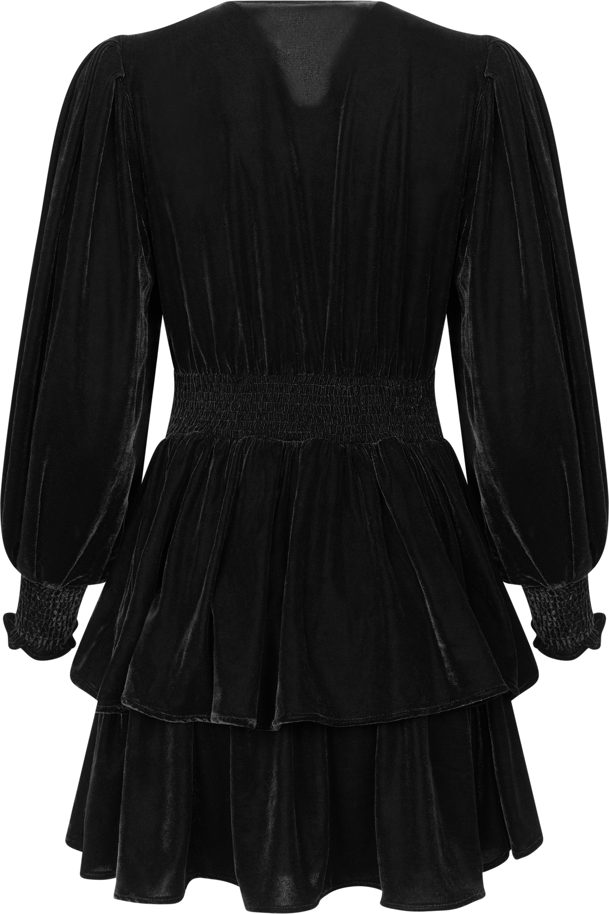 Jade Velvet Solid Dress - Black