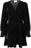 Jade Velvet Solid Dress - Black