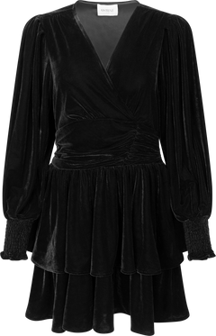Jade Velvet Solid Dress - Black