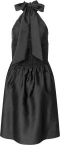 Swan Halter Mini Dress - Black