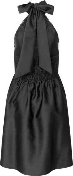 Swan Halter Mini Dress - Black