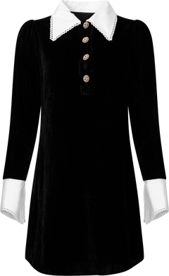 Runa Velvet Mini Dress - Black