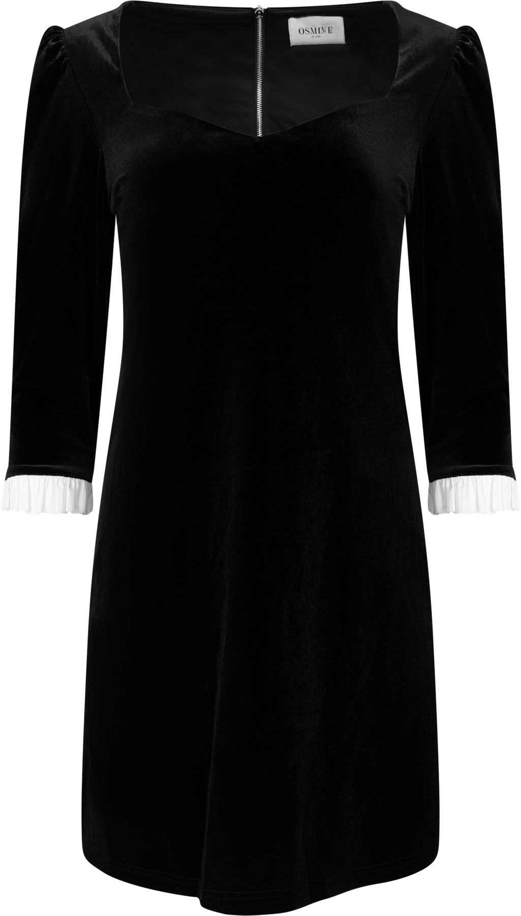 Jean Velvet Mini Dress - Black
