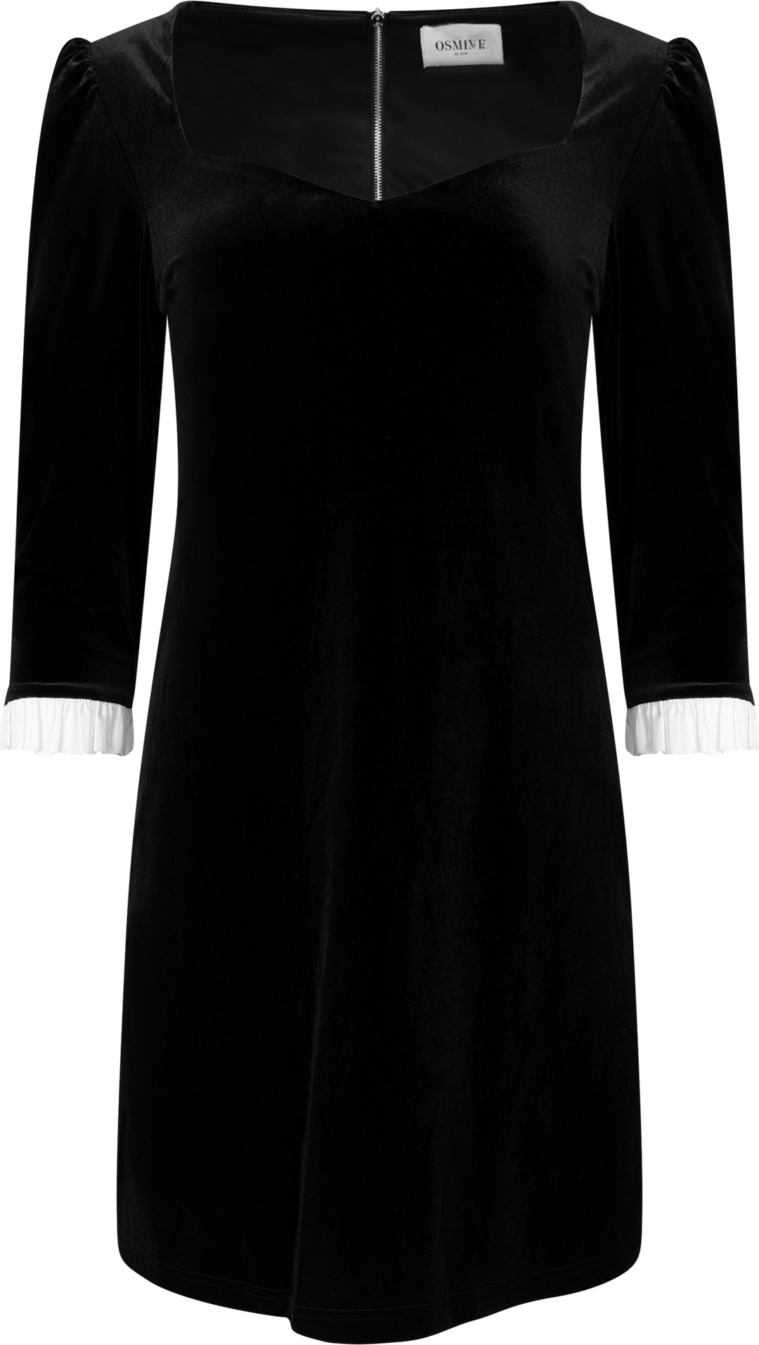 Jean Velvet Mini Dress - Black