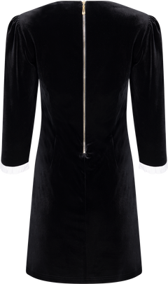 Jean Velvet Mini Dress - Black