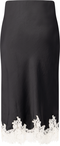 Stinalill Satin Lace Skirt - Black