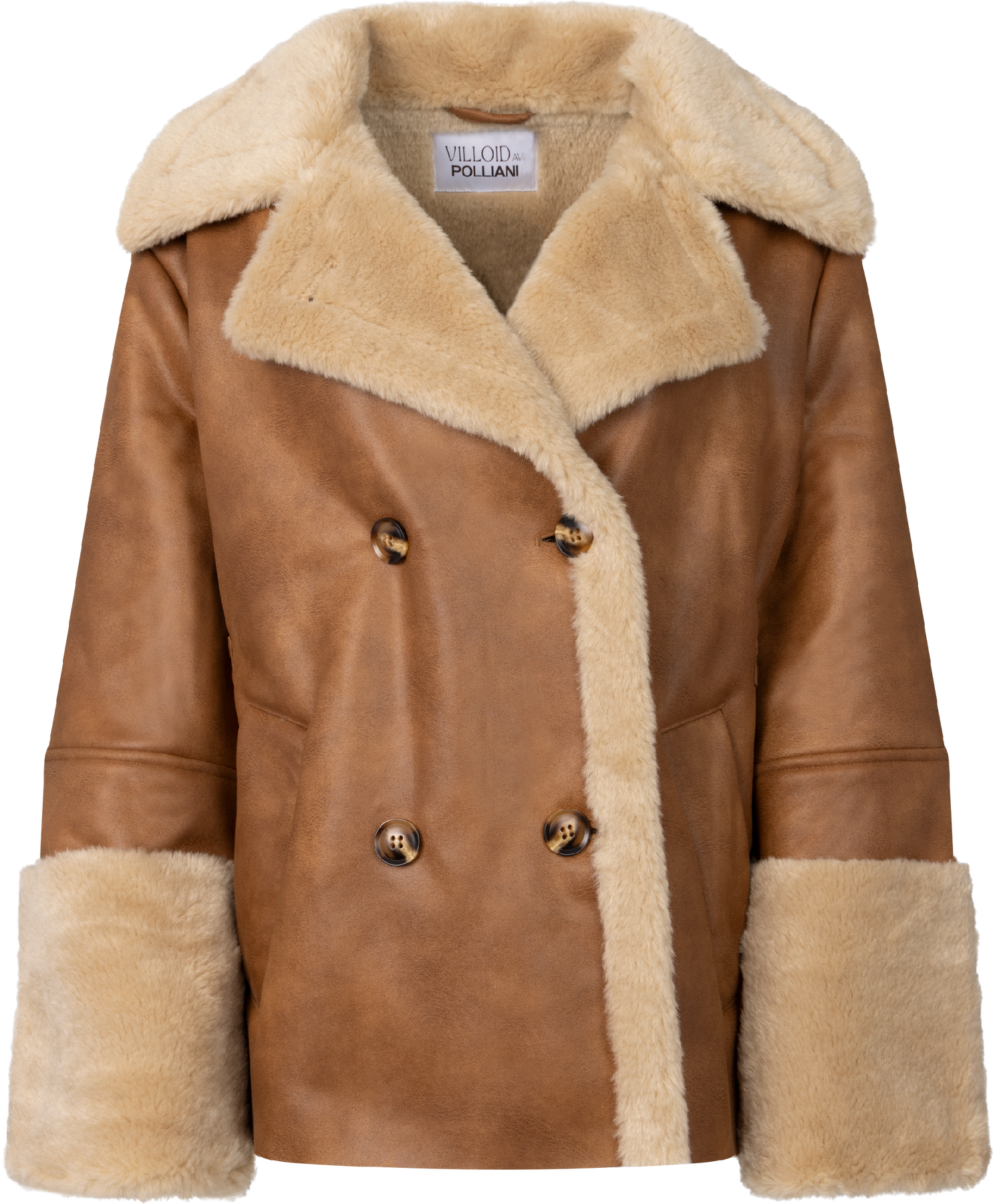 Marie Faux Shearling Jacket - Cognac