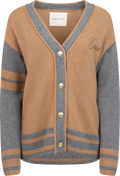 Gant Varsity V-Neck Cardigan - Whiskey Brown