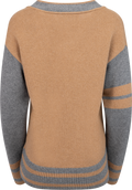 Gant Varsity V-Neck Cardigan - Whiskey Brown