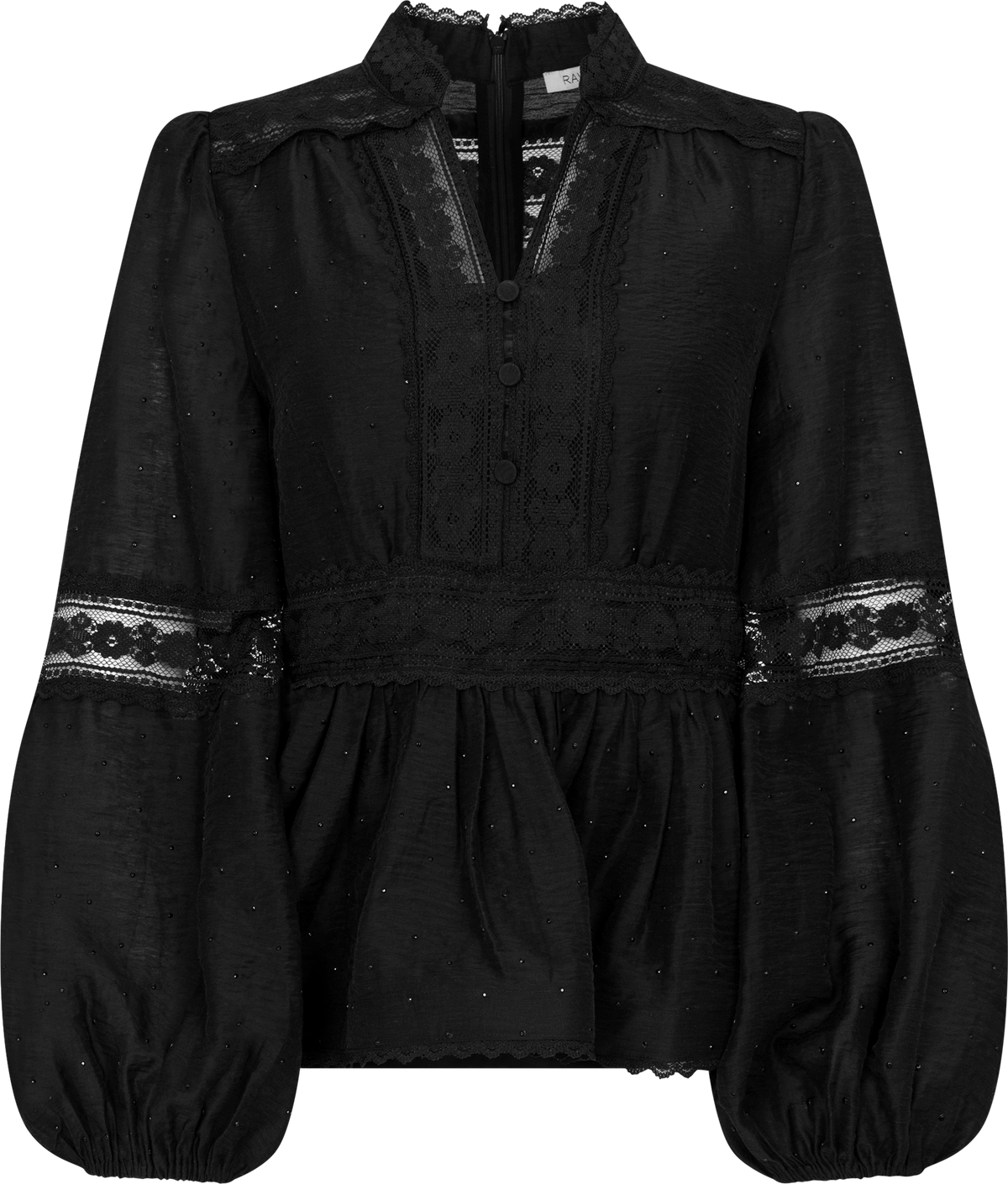 Aliah Stone Blouse - Black
