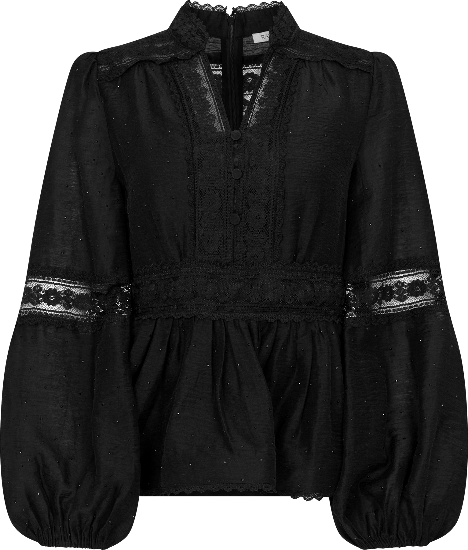Aliah Stone Blouse - Black