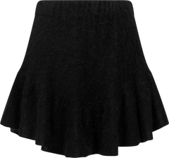 Knit Frill Skirt - Black