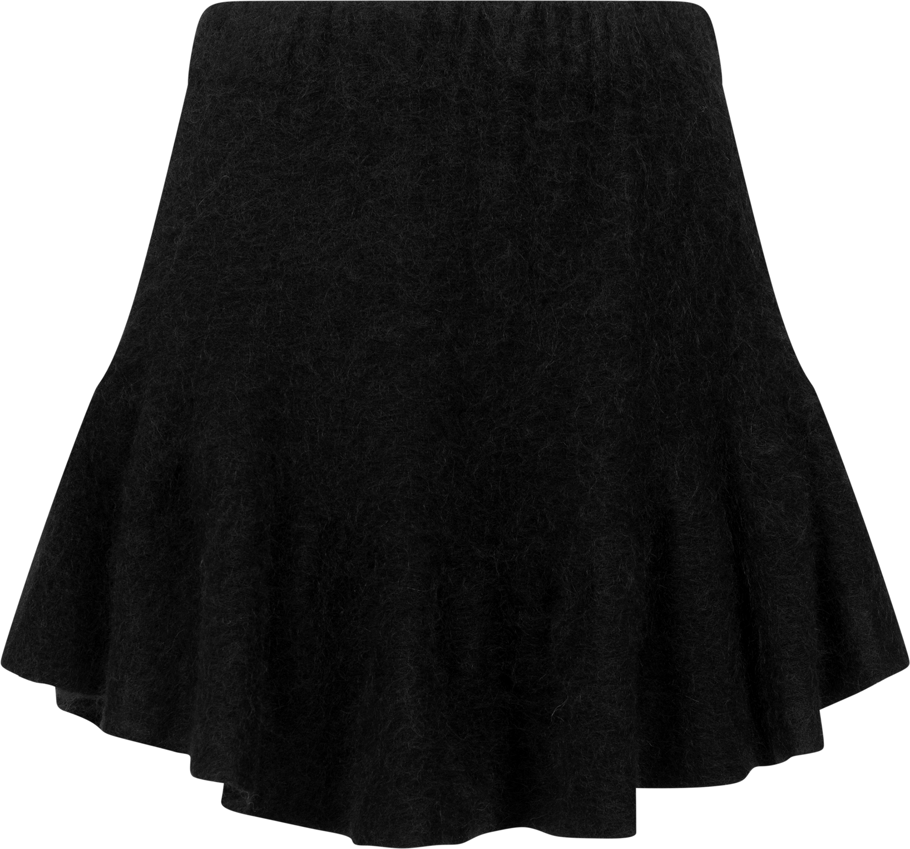 Knit Frill Skirt - Black