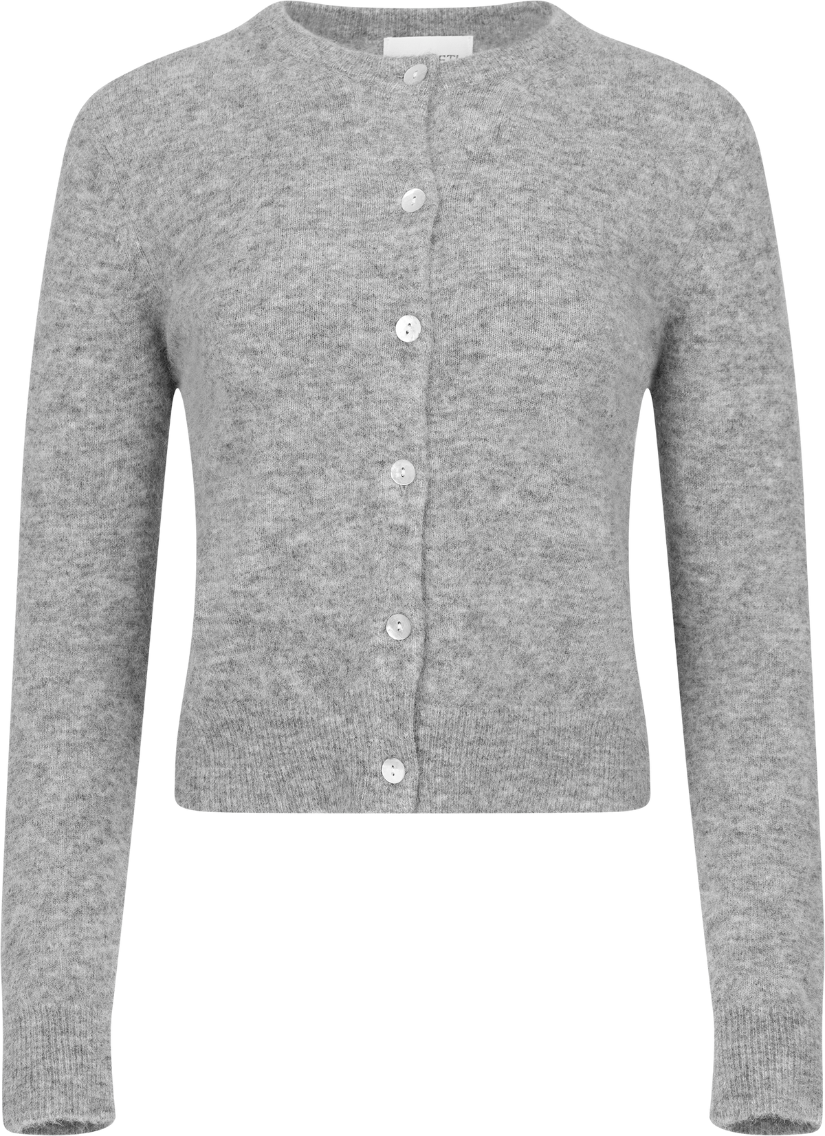 Mina Wool Cardigan - Light Grey Melange