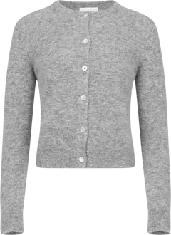 Mina Wool Cardigan - Light Grey Melange