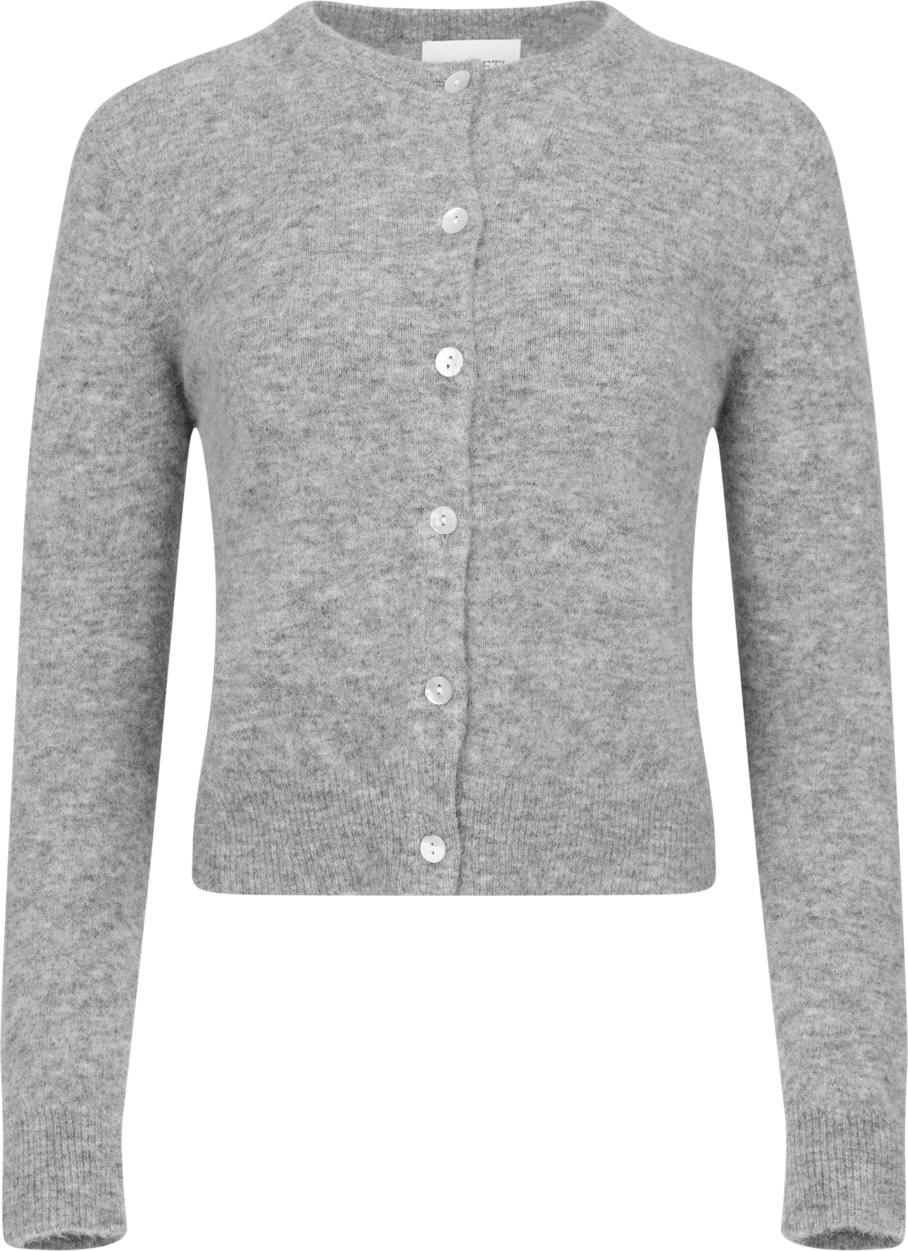 Mina Wool Cardigan - Light Grey Melange