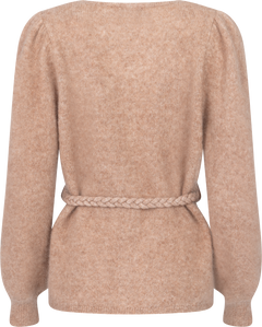 Marion Mohair Belt Cardigan - Sand Melange