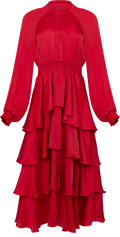 Adalee Dress Solid - Red