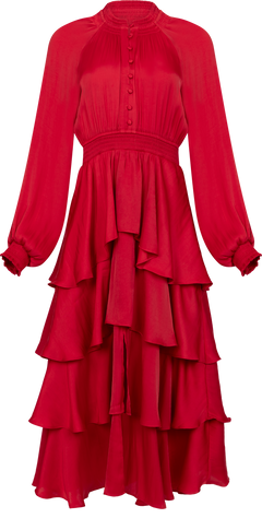 Adalee Dress Solid - Red