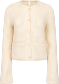 Yasemilie Ls Knit Cardigan - Sandshell Gold Buttons
