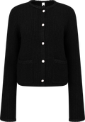 Yasemilie Ls Knit Cardigan - Black Gold Buttons