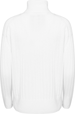Wool Ribbed Turtleneck - Cream