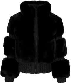 Furry Ski Jacket - Black