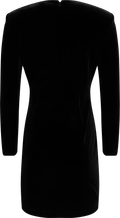 Velvet Embellished Mini Dress - Black