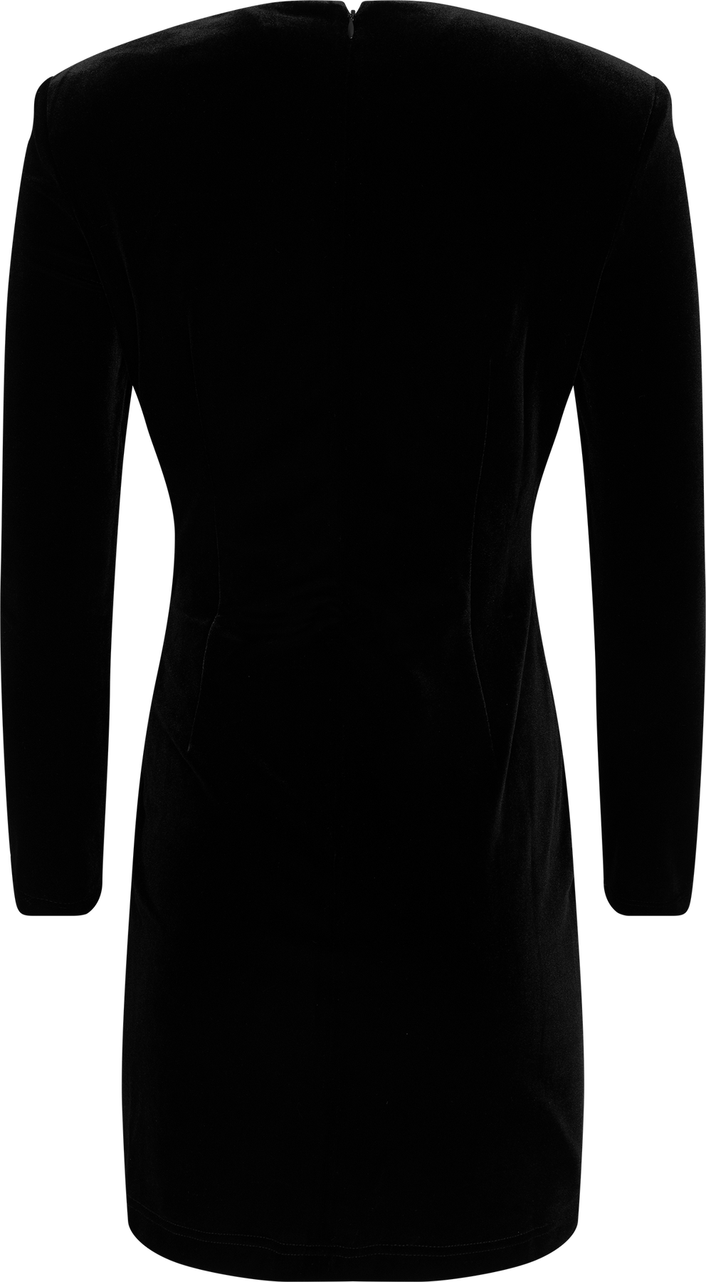 Velvet Embellished Mini Dress - Black