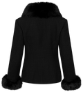 Tailored Boucle Fur Jacket - Black