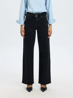 Wide Bea-Kori HW Jeans - Black Denim
