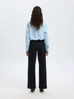 Wide Bea-Kori HW Jeans - Black Denim