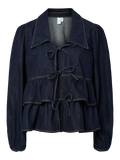 Yascelina Ls Denim Tie Top S. - Ex - Dark Blue Denim