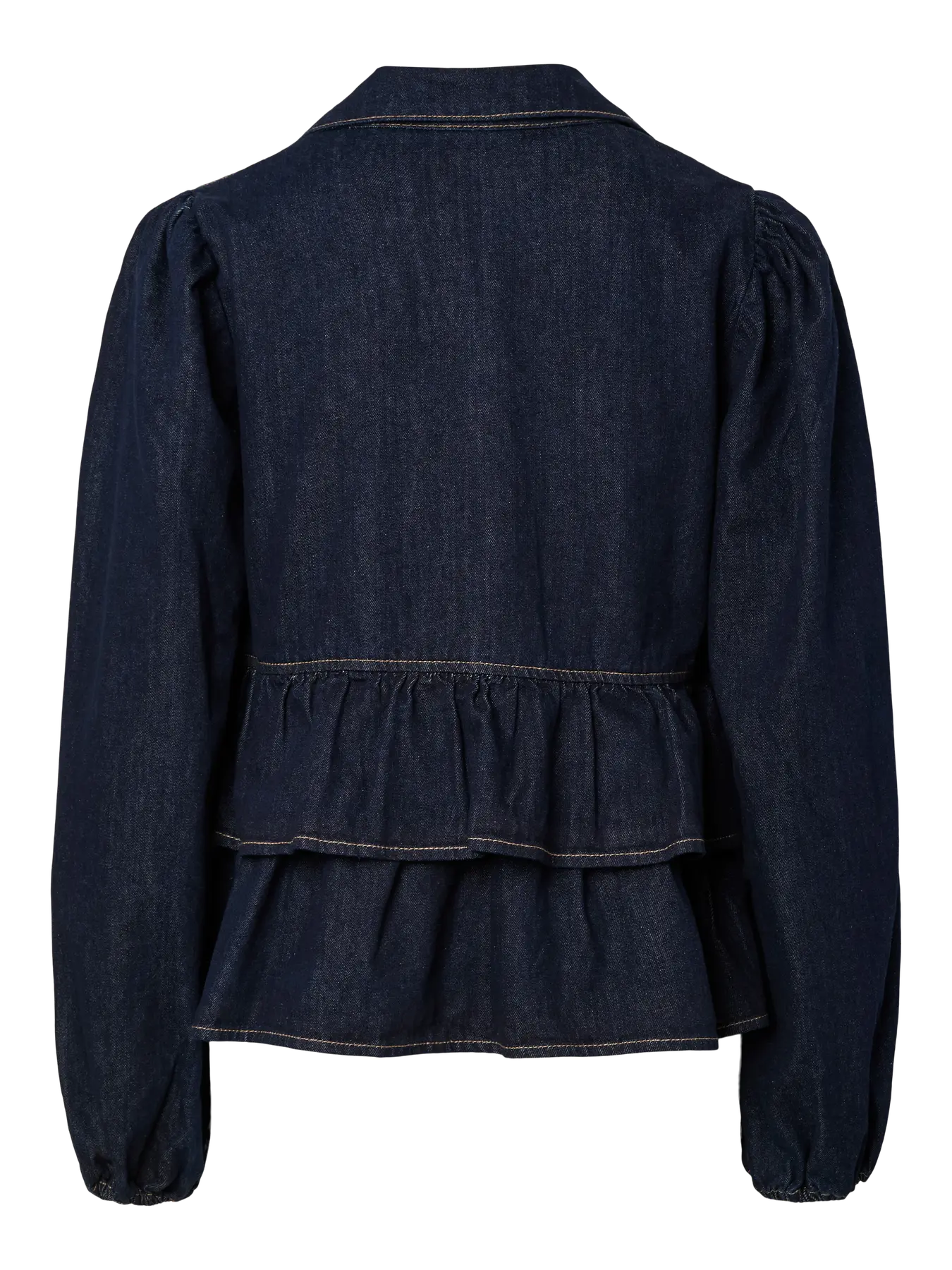 Yascelina Ls Denim Tie Top S. - Ex - Dark Blue Denim