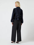 Yascelina Ls Denim Tie Top S. - Ex - Dark Blue Denim