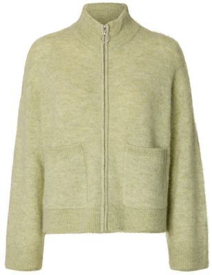 Sia Ras Ls Knit Zipper Cardigan - Lint Melange