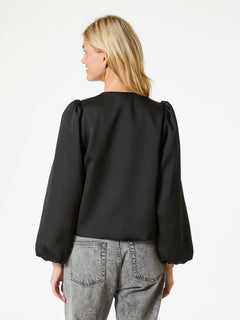 Daliska Dull Satin Blouse - Black