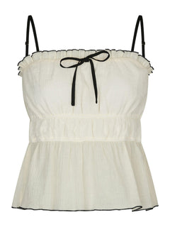 Emberly Crepe Top - Creme